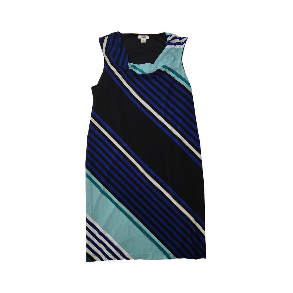 Cato‎ Sleeveless Striped Cowl Neckline Blue Dress Size XL
